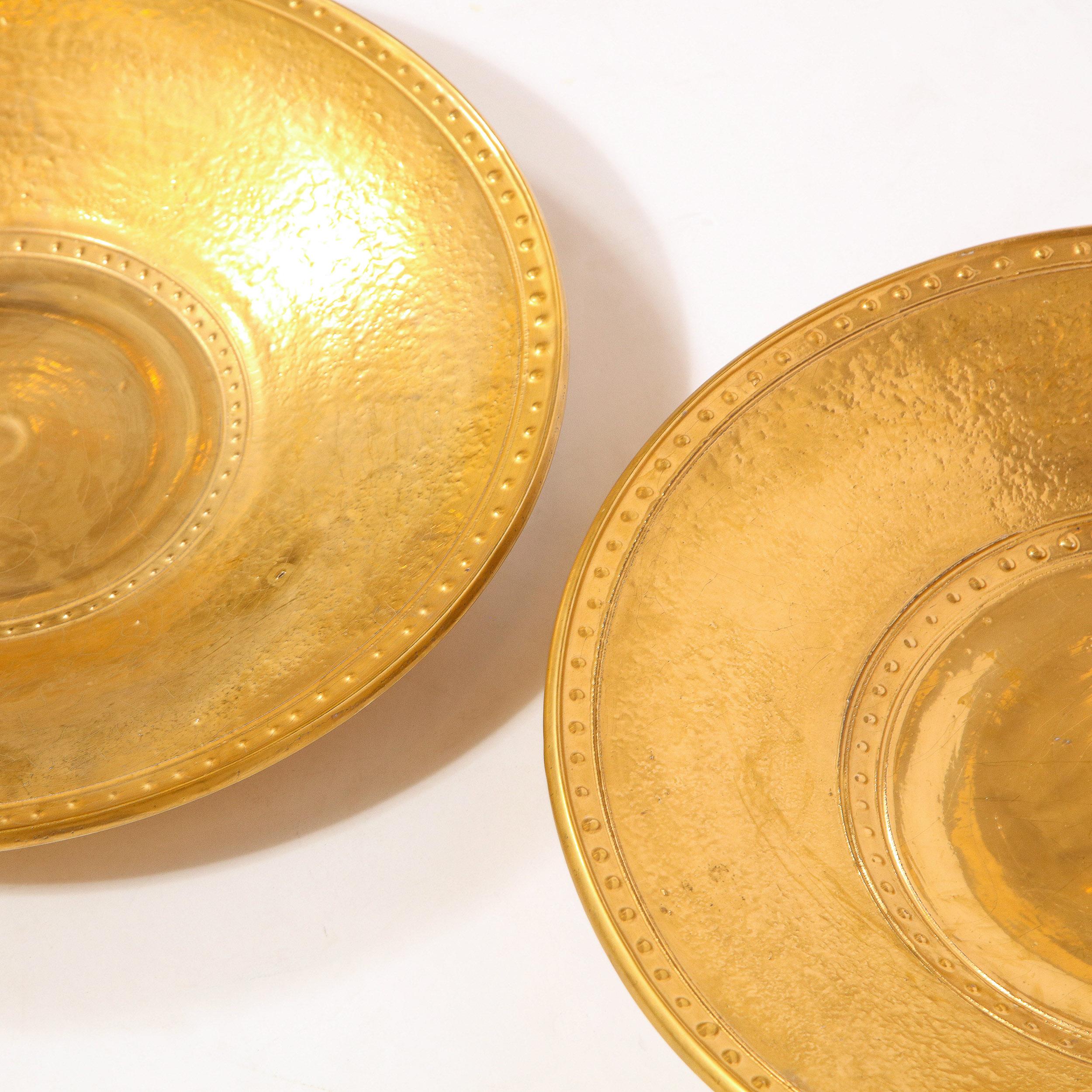 Pair of Modernist 24kt Gold Leaf Center Plates Signed Rondier by Lorin Marsh 11