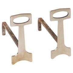 Pair of Modernist Andirons - France 1960s