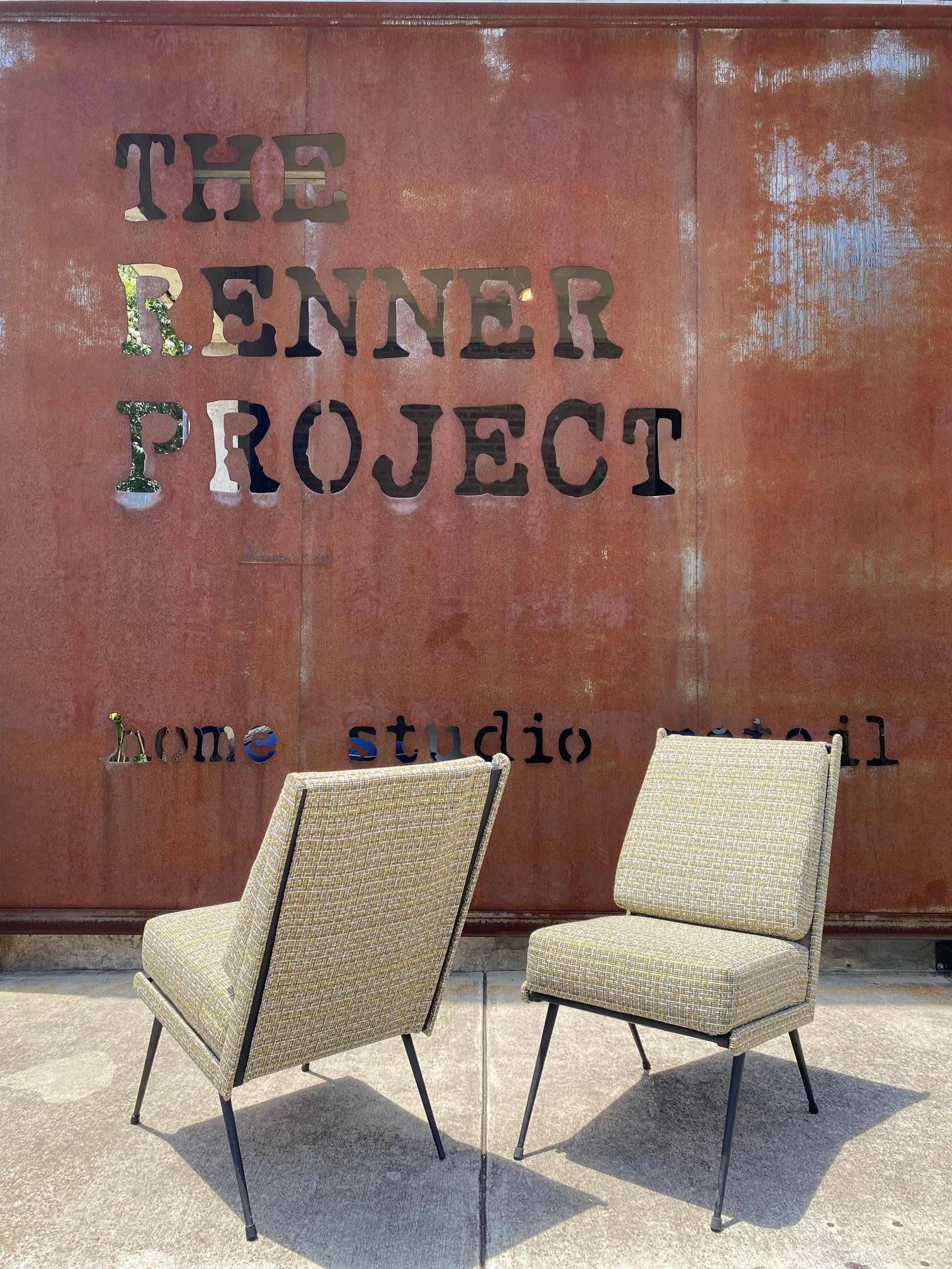 Ein Paar kantige Sessel ohne Armlehne der Moderne, Italien, 1950er Jahre im Zustand „Gut“ im Angebot in Austin, TX