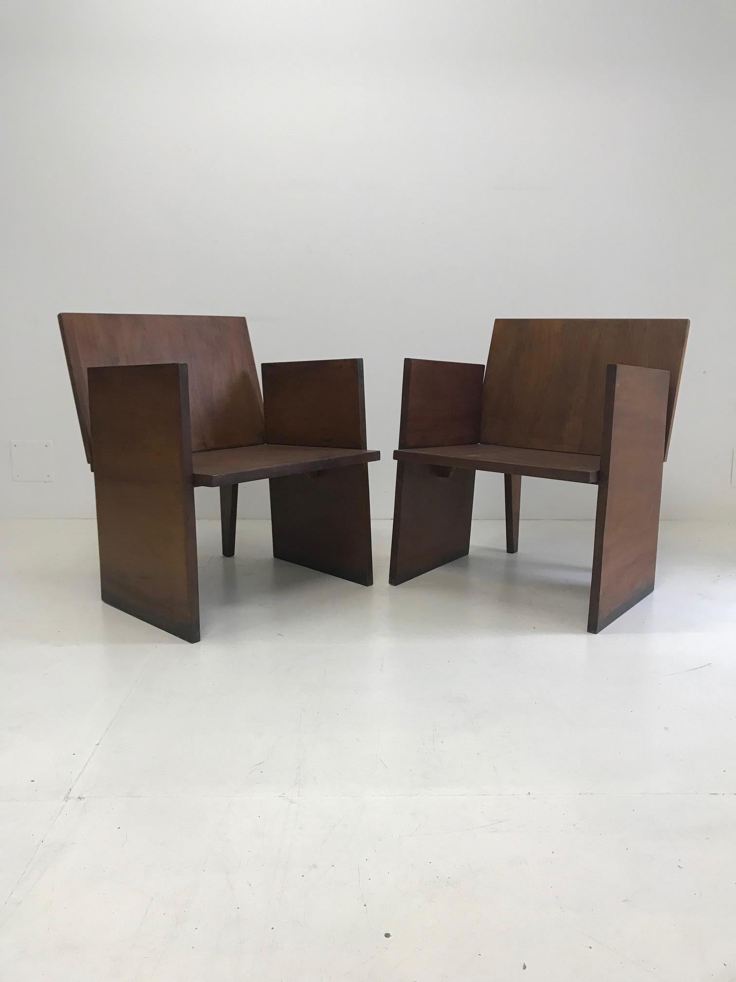 French Pair of Modernist Armchairs, Art Deco, France, circa 1930
