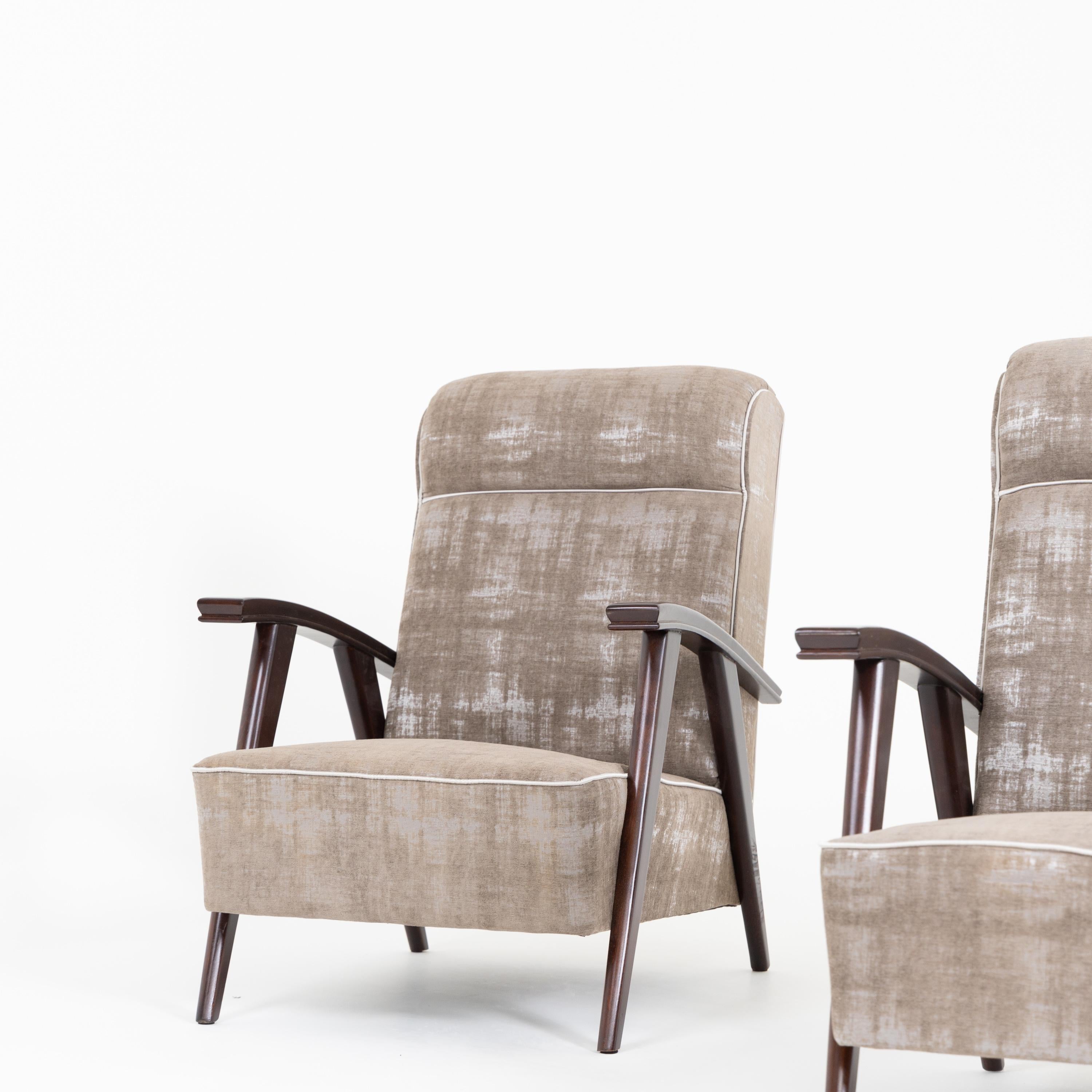 Pair of Modernist Armchairs Attributed to Jacques Adnet 2