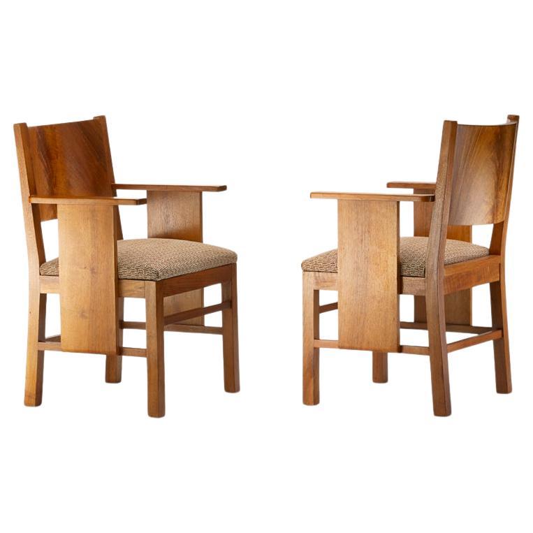 Pair of modernist armchairs by Francis Jourdain circa 1923 For Sale