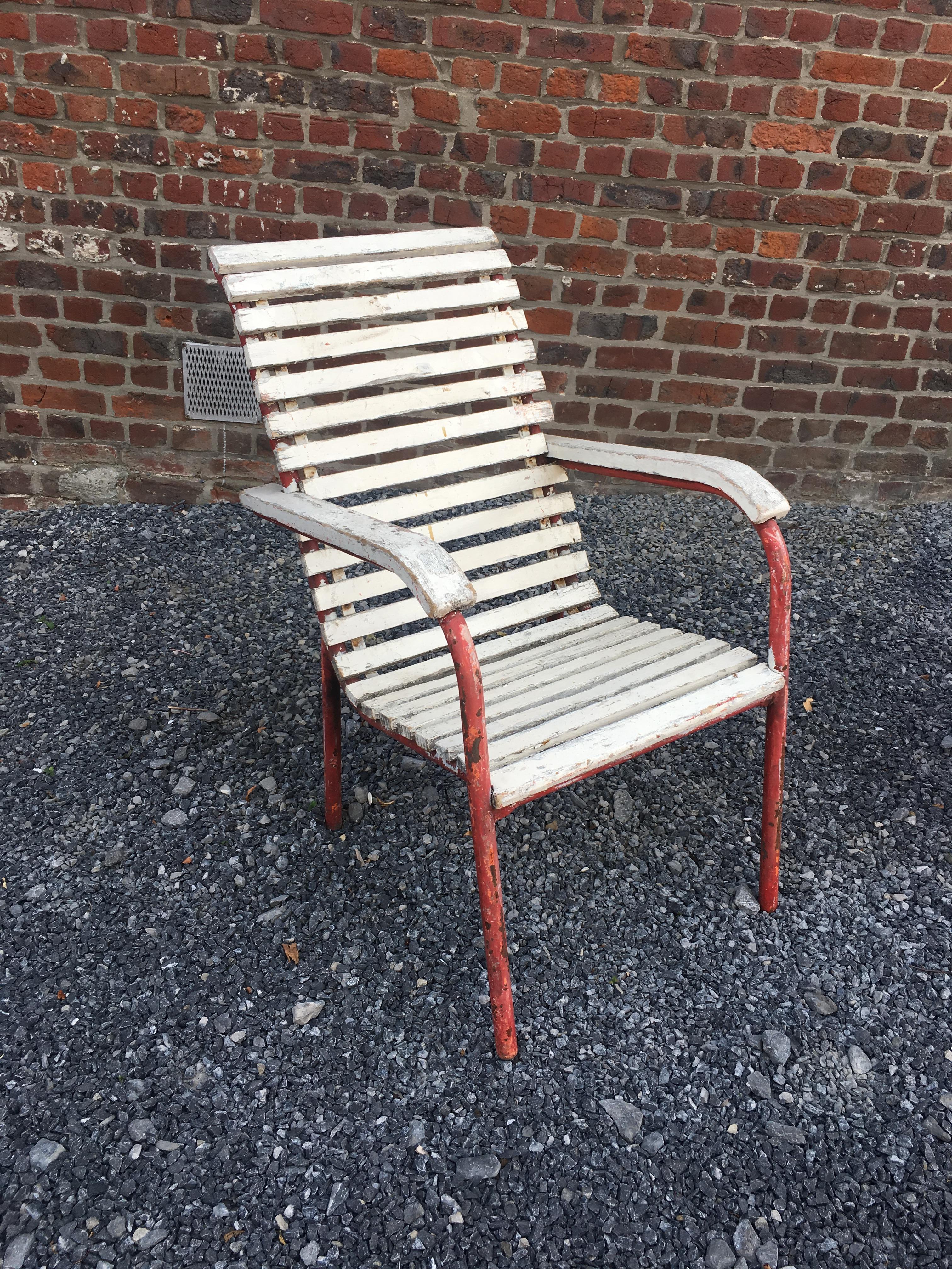 Mid-20th Century Pair of Modernist Art Deco Armchairs in the Style of Robert Mallet Stevens For Sale