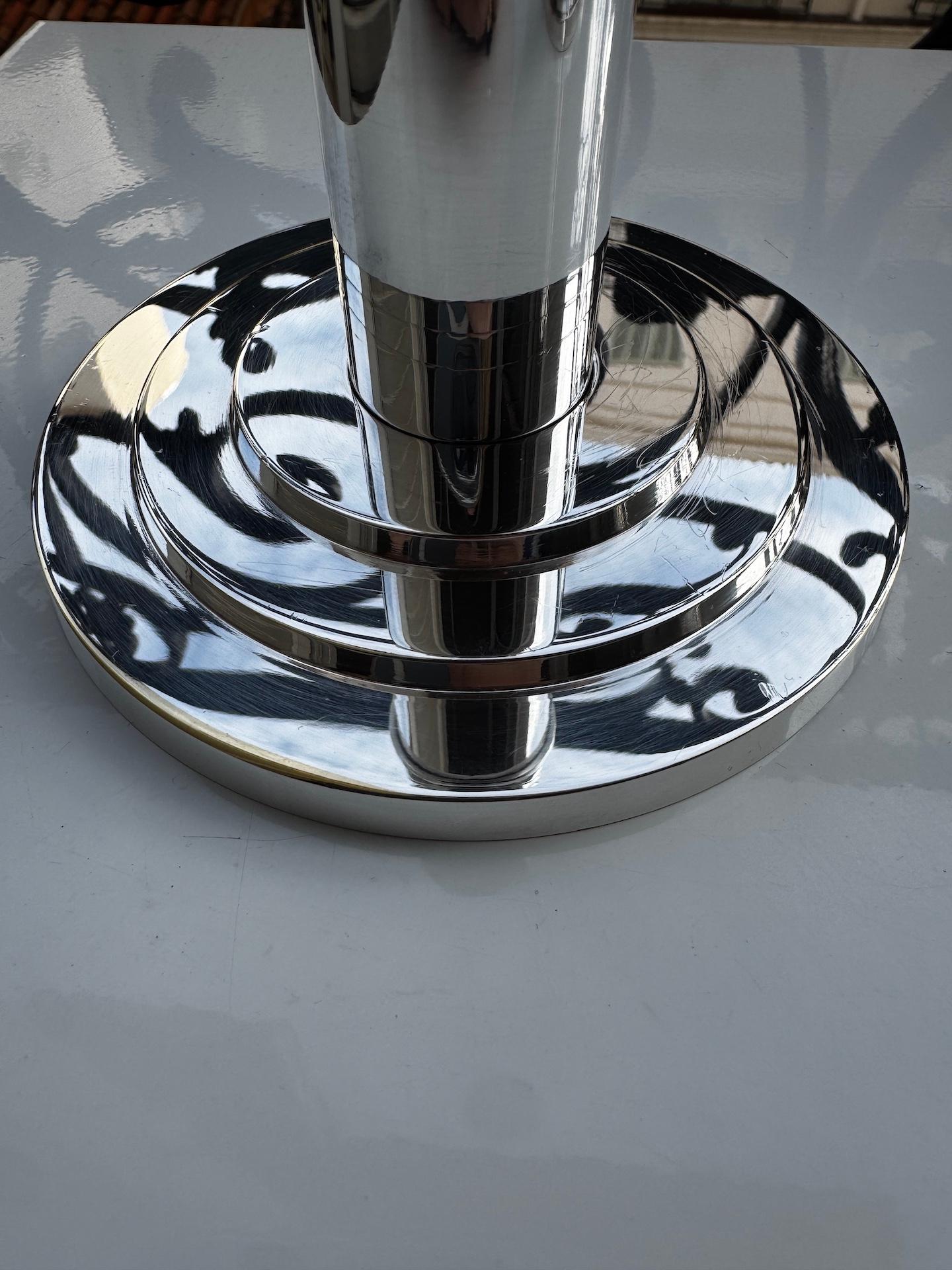 Mid-20th Century Pair of Modernist Art Deco Candleholders by French Silversmiths Ercuis
