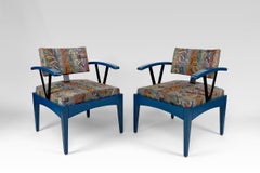 Pair of modernist Baumann armchairs, France, 1970s/80s