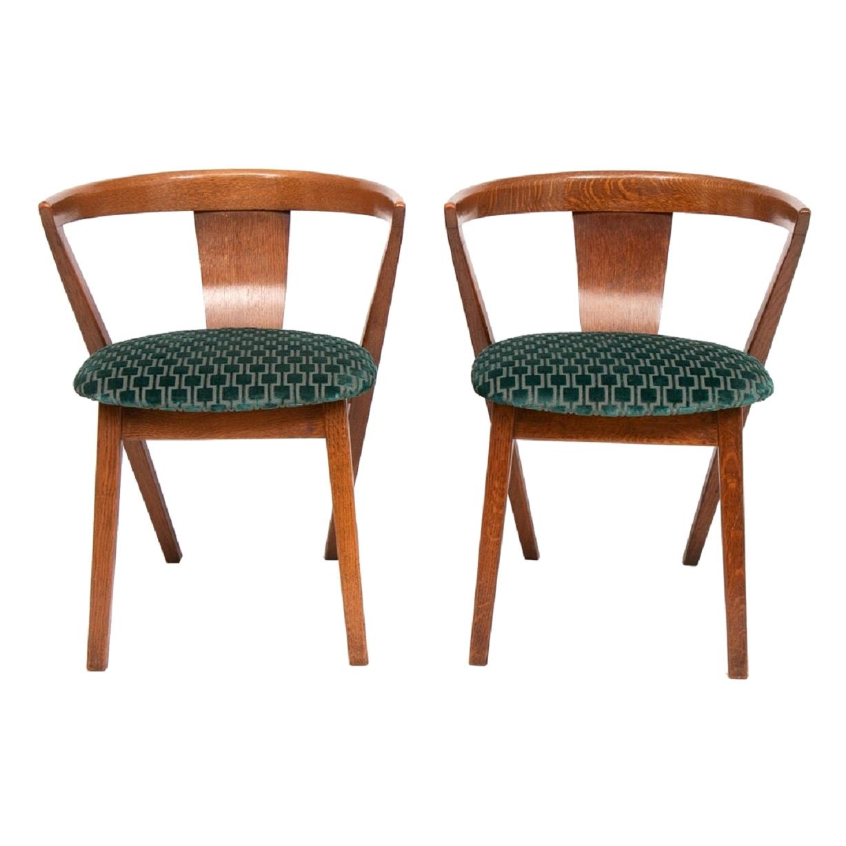 Pair of Modernist Bedroom Chairs, c.1940 For Sale