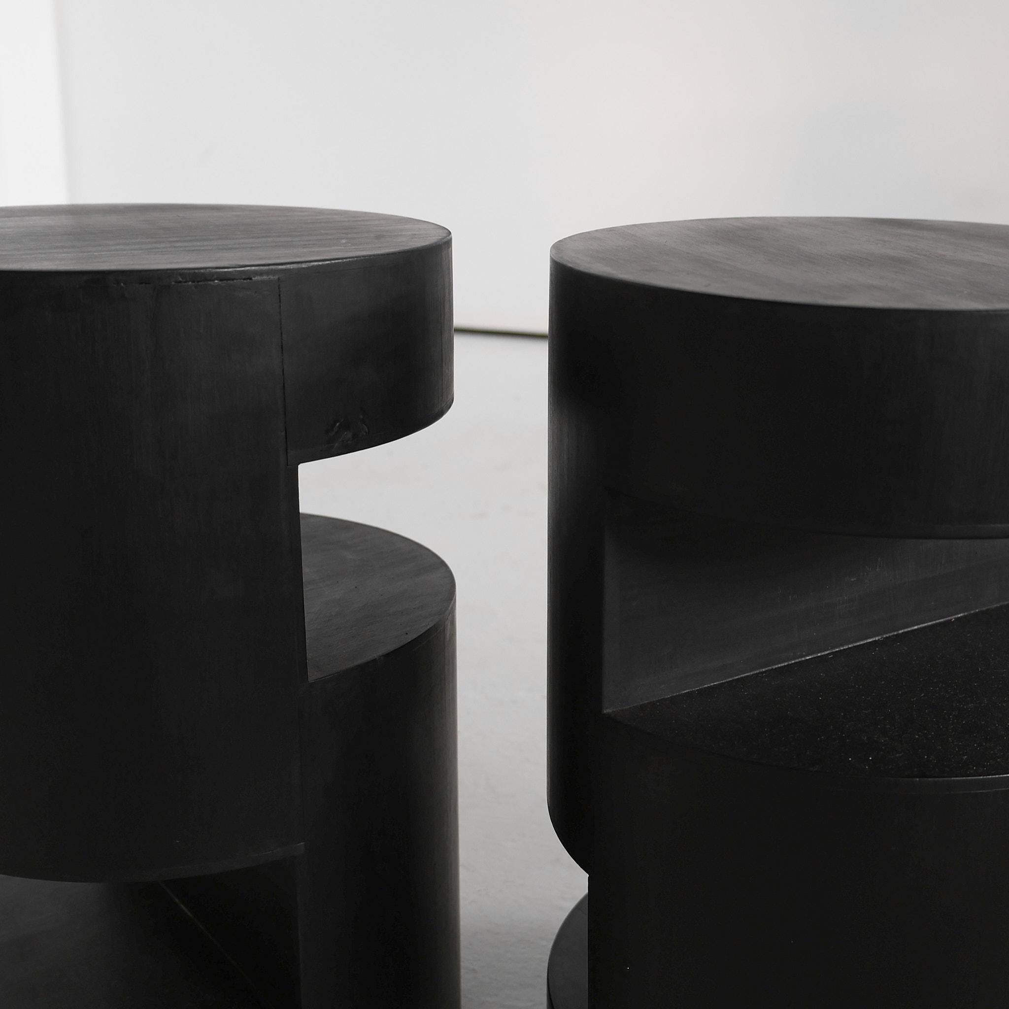 Mid-20th Century Pair of Modernist Bent Ply Bedside Tables
