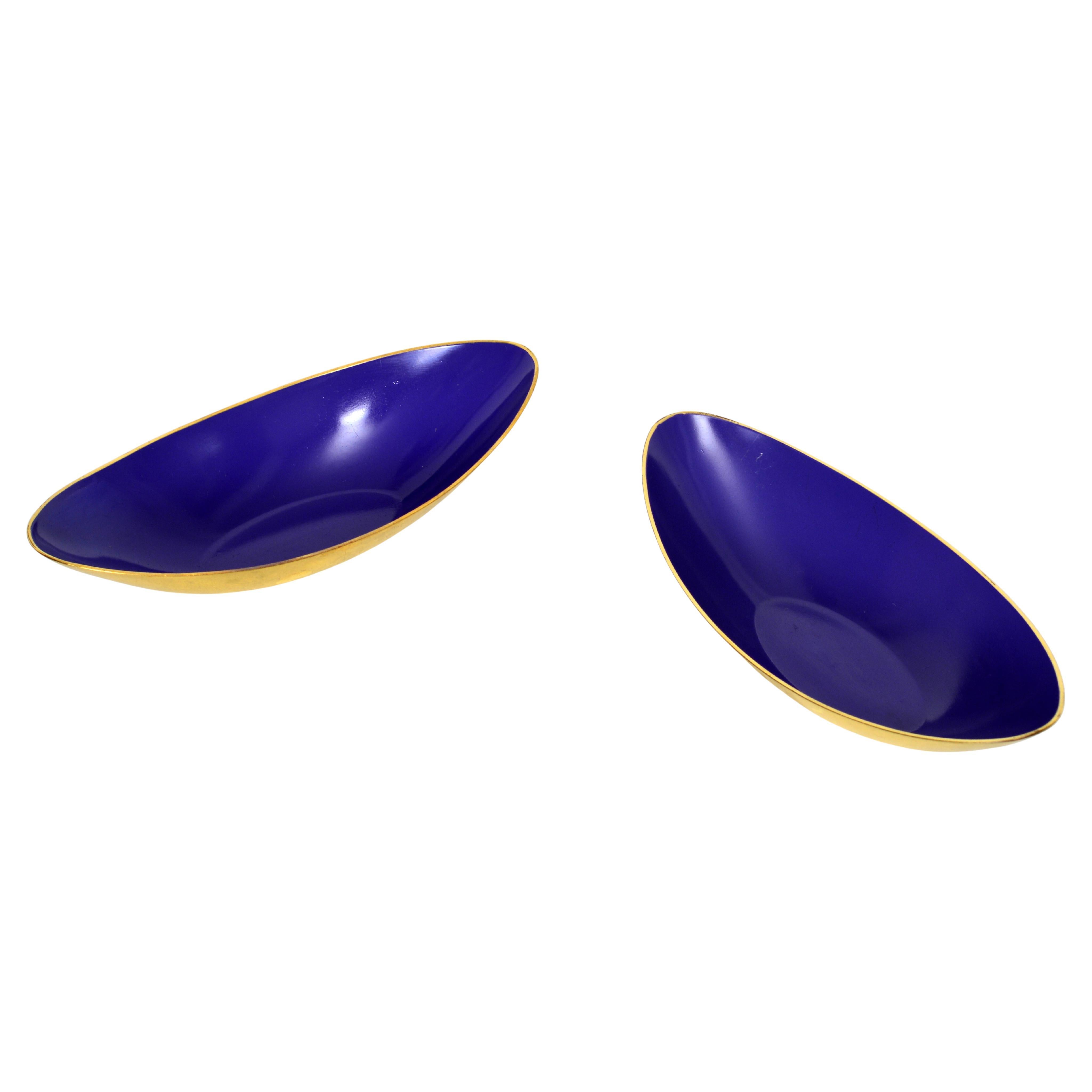 Pair of Modernist Bowls in Brass by Gunnar Ander for Ystad Metall Sweden For Sale