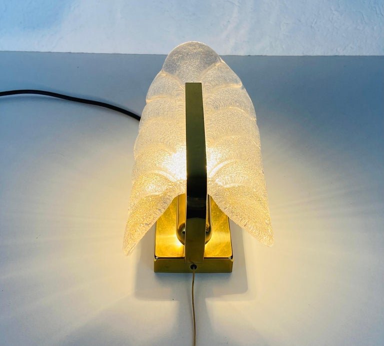 Pair of Modernist Brass and Opaline Glass Wall Lamps by Carl Fagerlund, 1960s For Sale 2