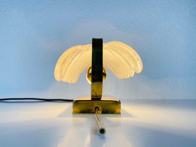 Pair of Modernist Brass and Opaline Glass Wall Lamps by Carl Fagerlund, 1960s For Sale 3