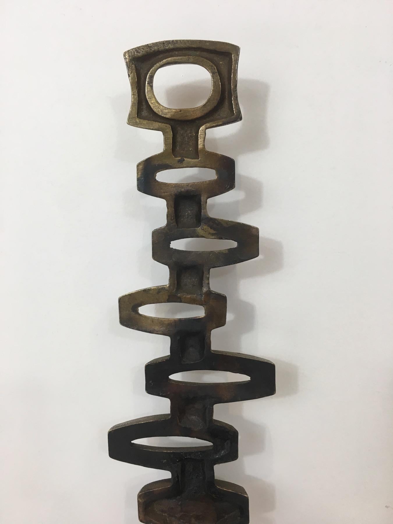 Coppia di Androni modernisti in ottone in vendita 10