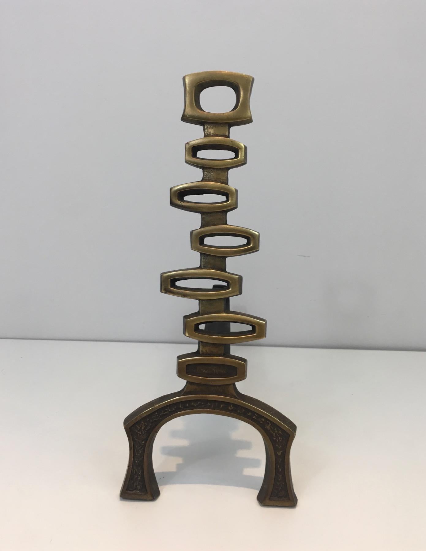Francese Coppia di Androni modernisti in ottone in vendita