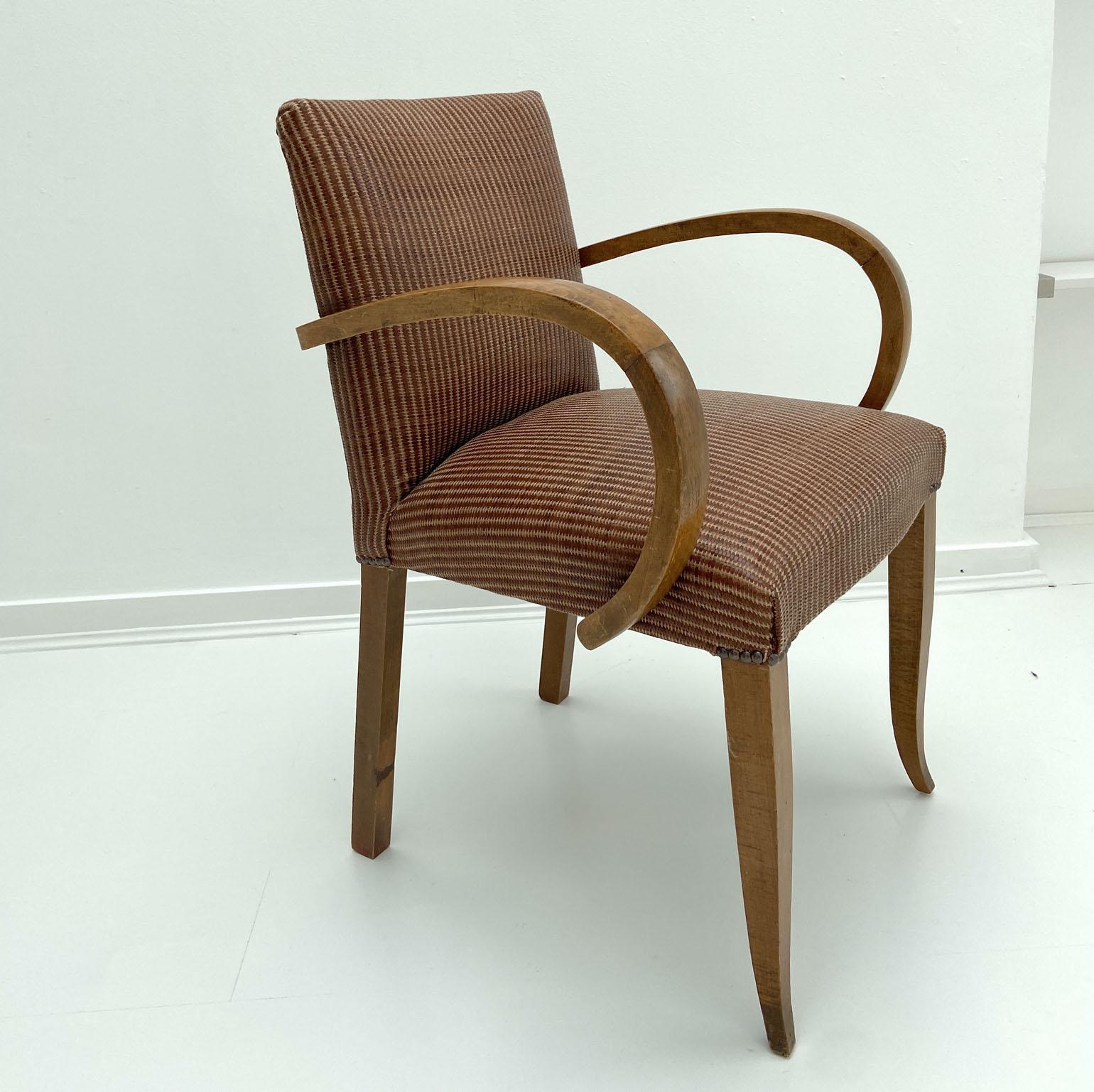 Pair of Modernist Bridge Chairs or Armchairs, French, 1930s 3