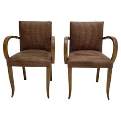 Pair of Modernist Bridge Chairs or Armchairs, French, 1930s