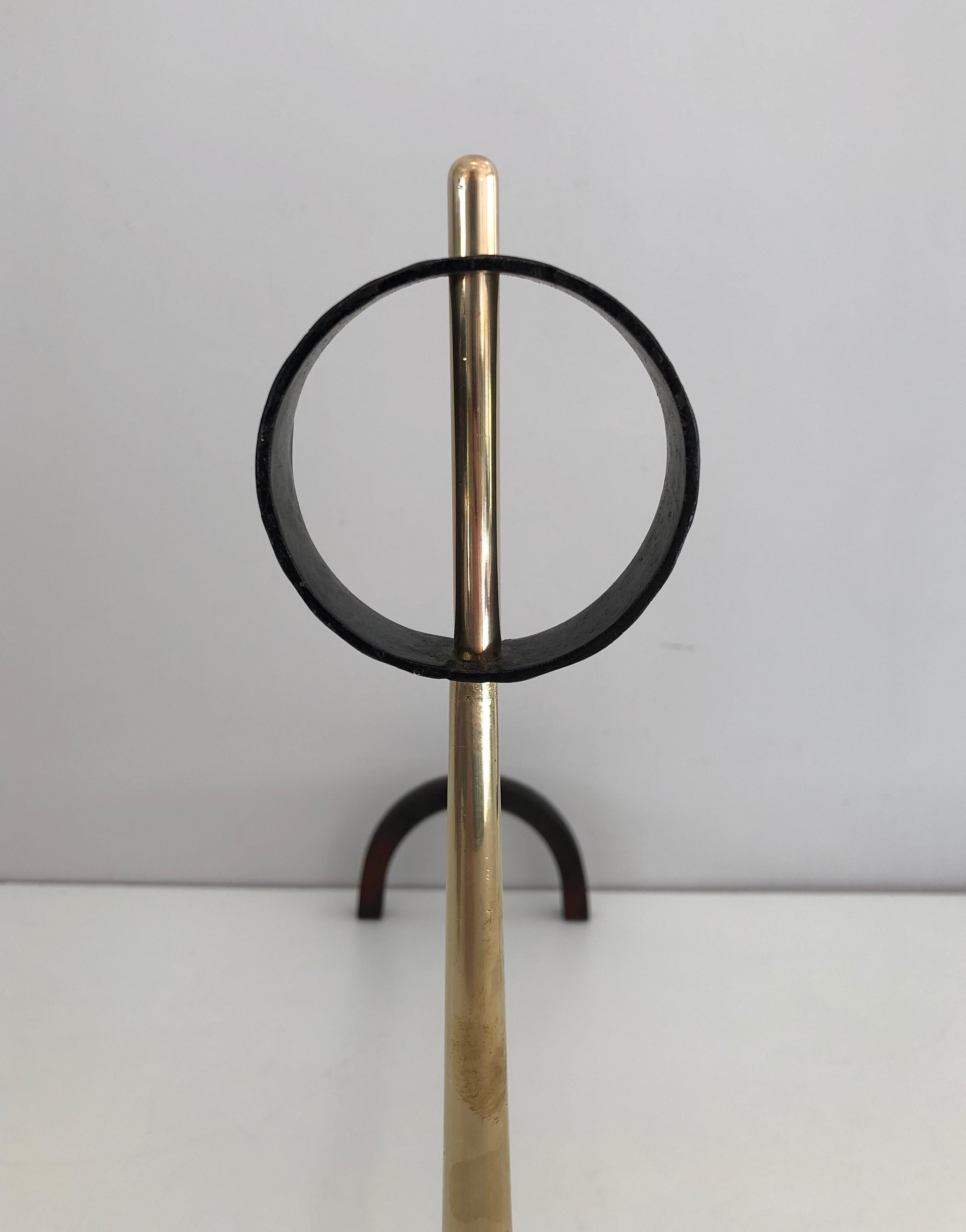 Pair of Modernist Bronze and Wrought Iron Andirons, Italian, circa 1950 For Sale 10