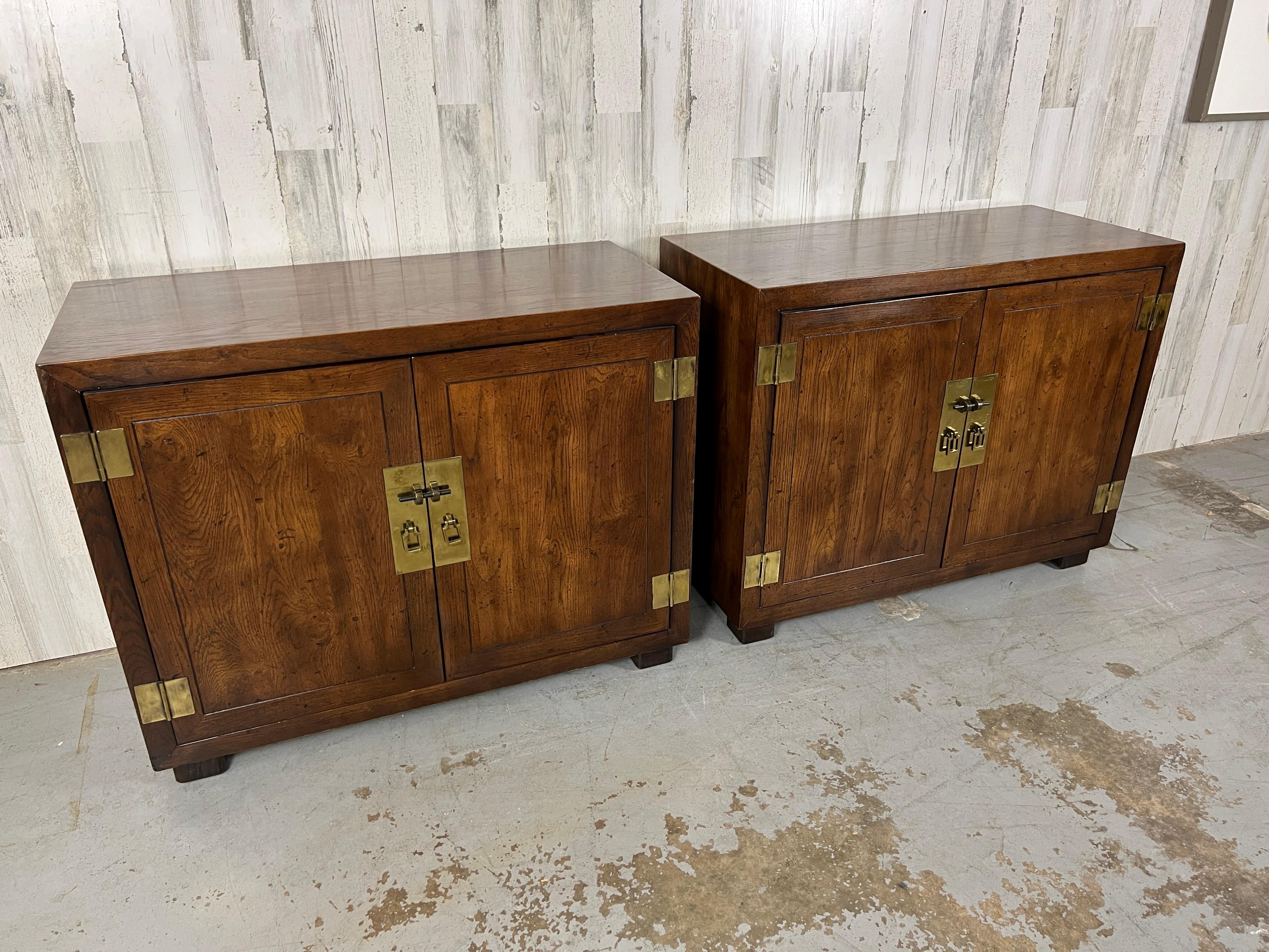 Pair of Modernist Campaign Chest for Henredon 8