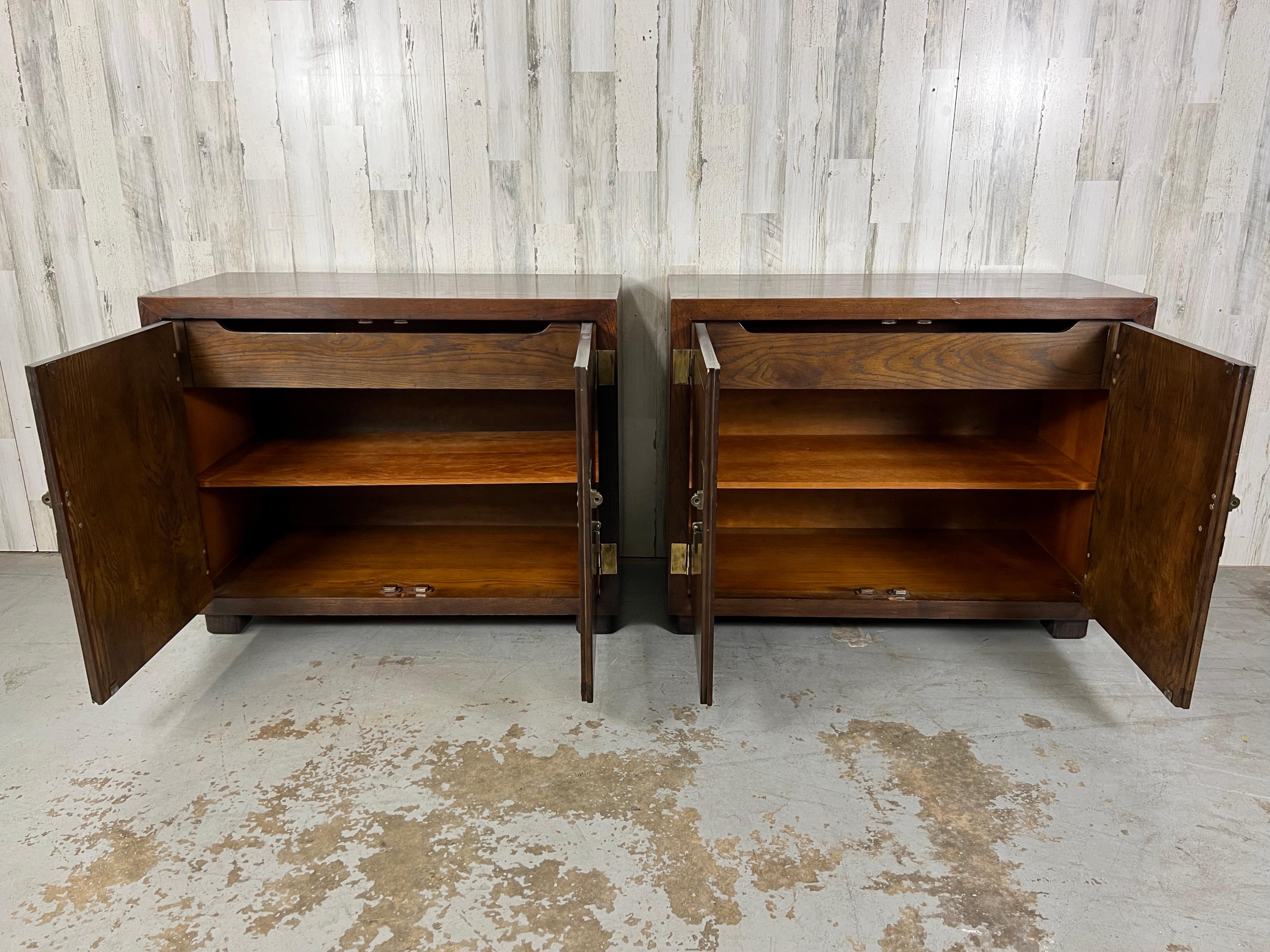 Pair of Modernist Campaign Chest for Henredon 9