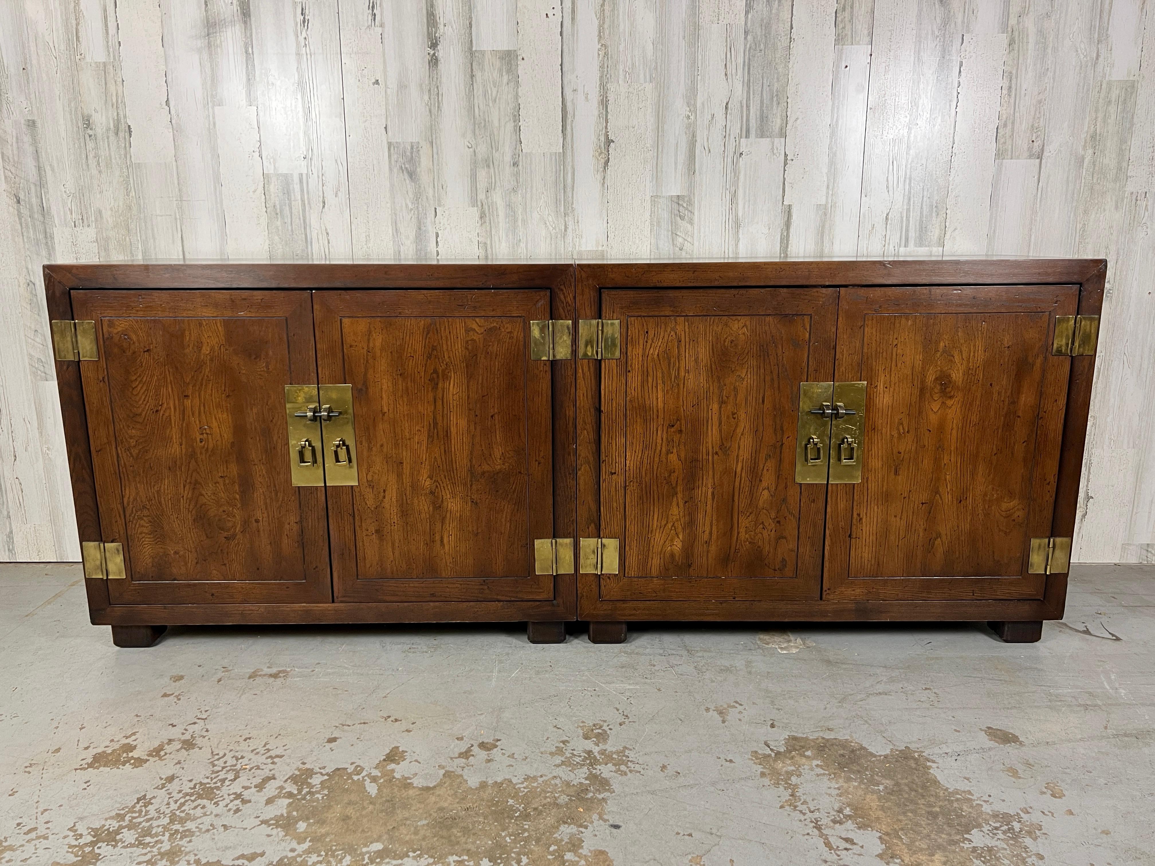 American Pair of Modernist Campaign Chest for Henredon
