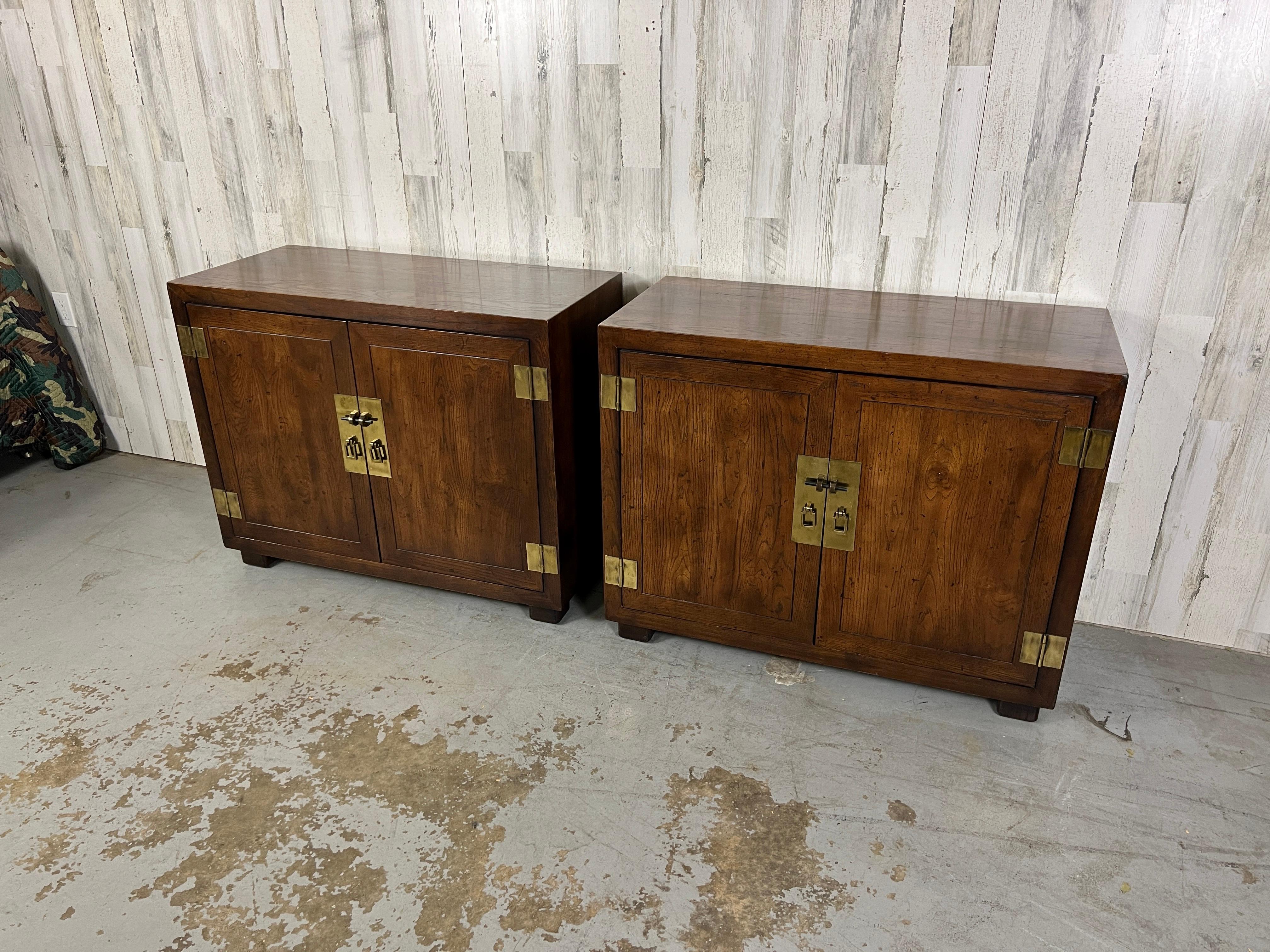 Pair of Modernist Campaign Chest for Henredon In Good Condition In Denton, TX