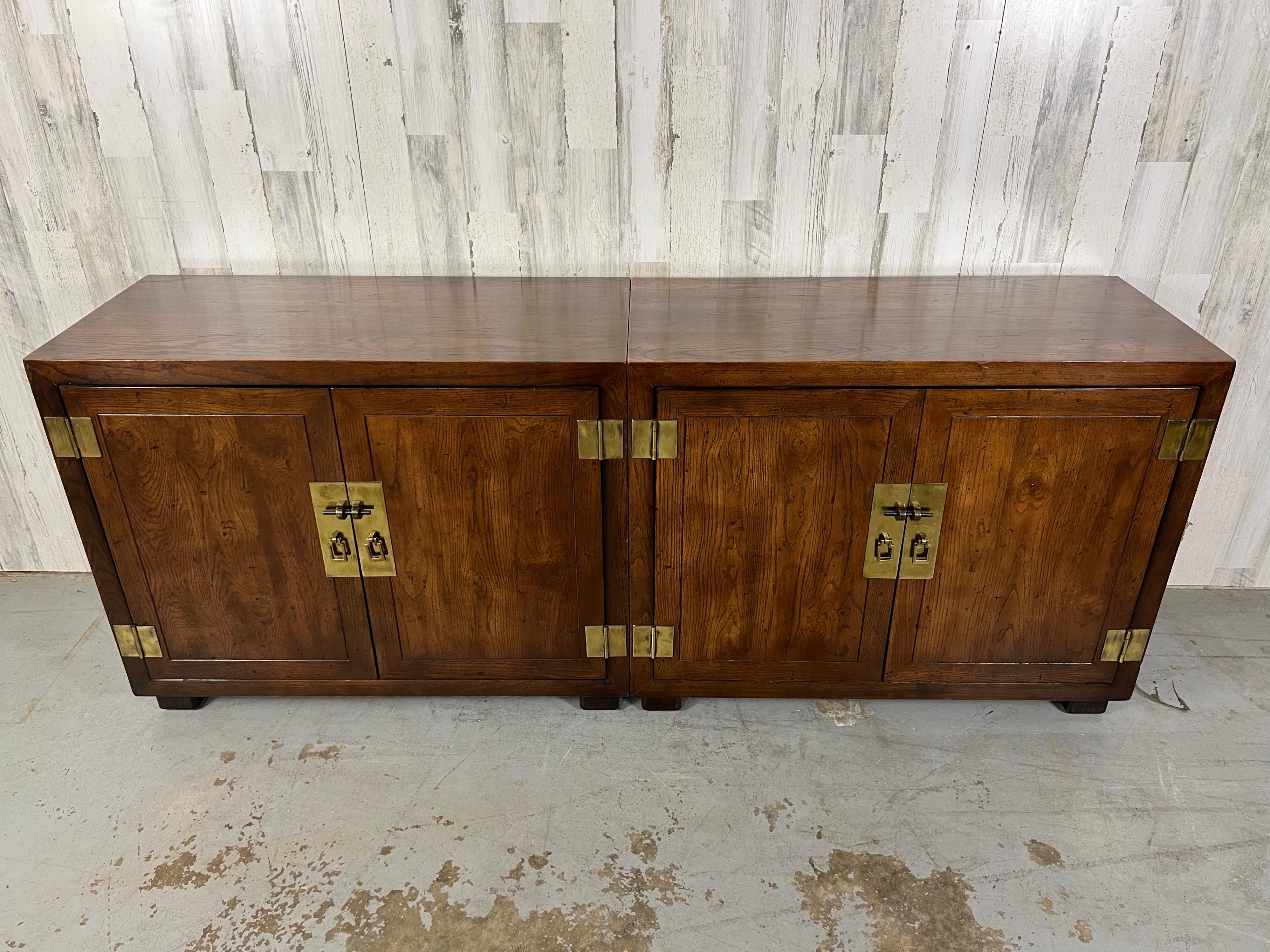 Pair of Modernist Campaign Chest for Henredon 1