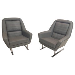 Augusto Bozzi Pair of Modernist Cantilever Club Lounge Chair 1970