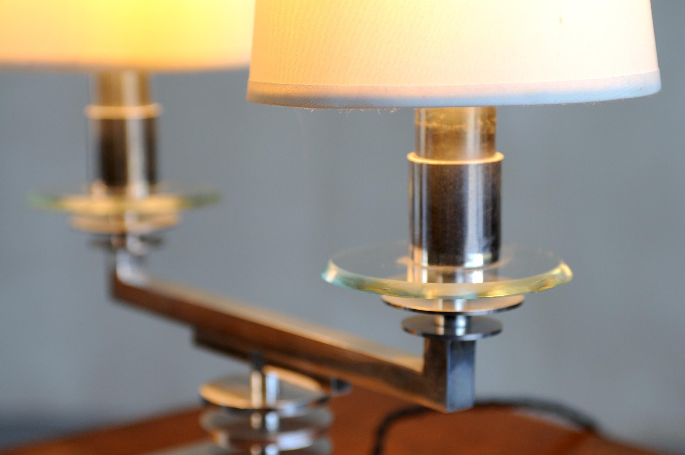 20th Century Pair of Modernist Chandelier Lamps For Sale