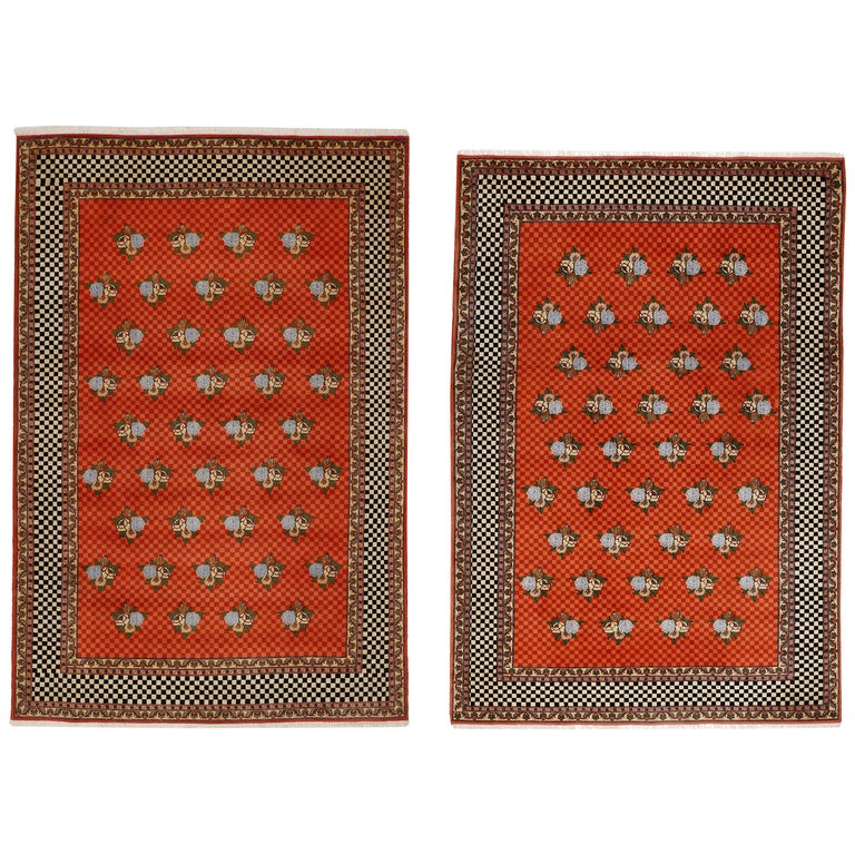 Pair of Modernist Chequerboard Design Rugs For Sale at 1stDibs
