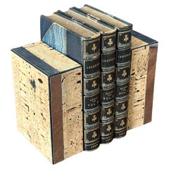Pair of Modernist Chrome and Cork Bookends