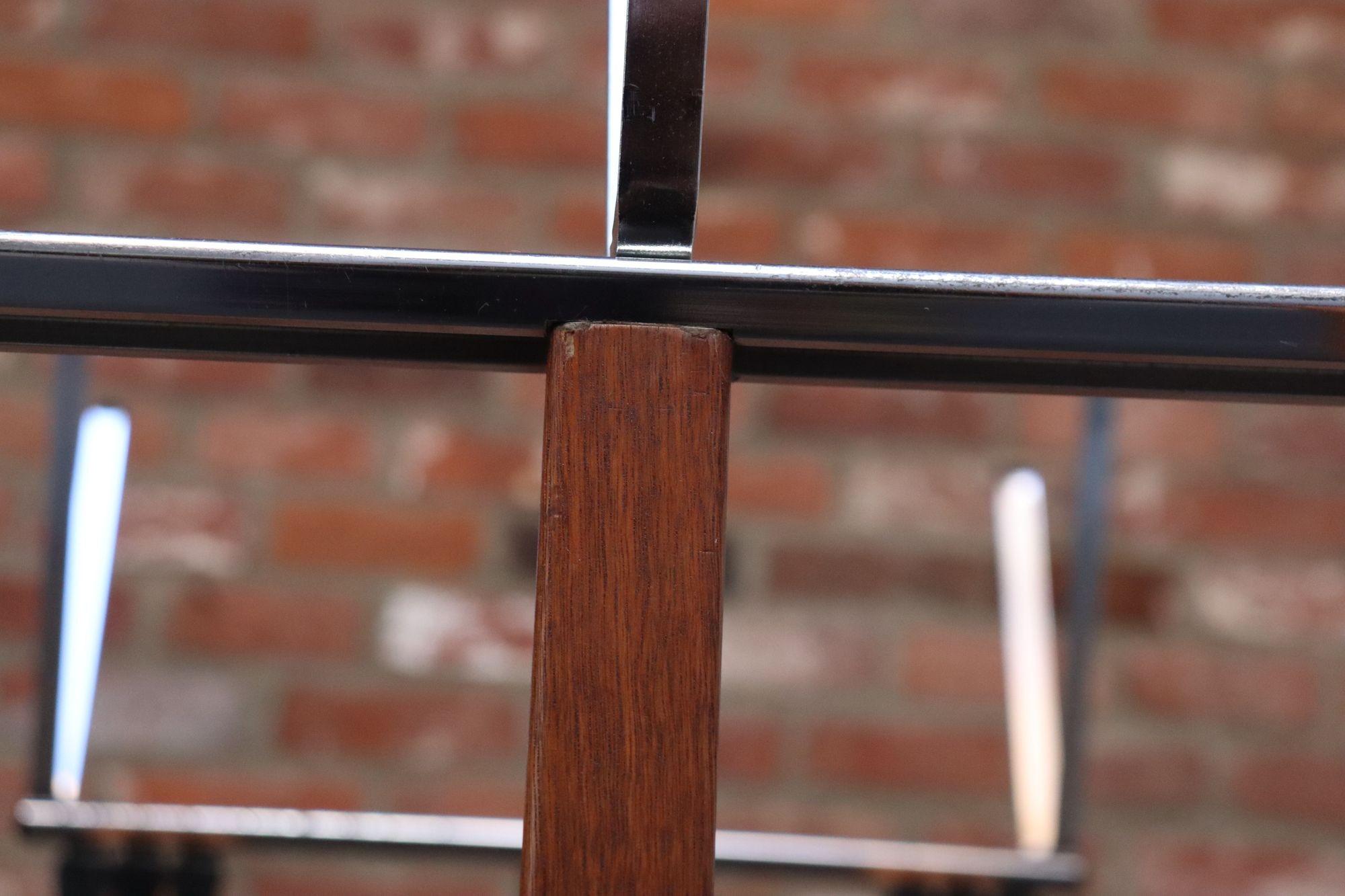Pair of Modernist Chrome and Walnut Coat and Hat Trees / Racks by Vogel Peterson For Sale 9