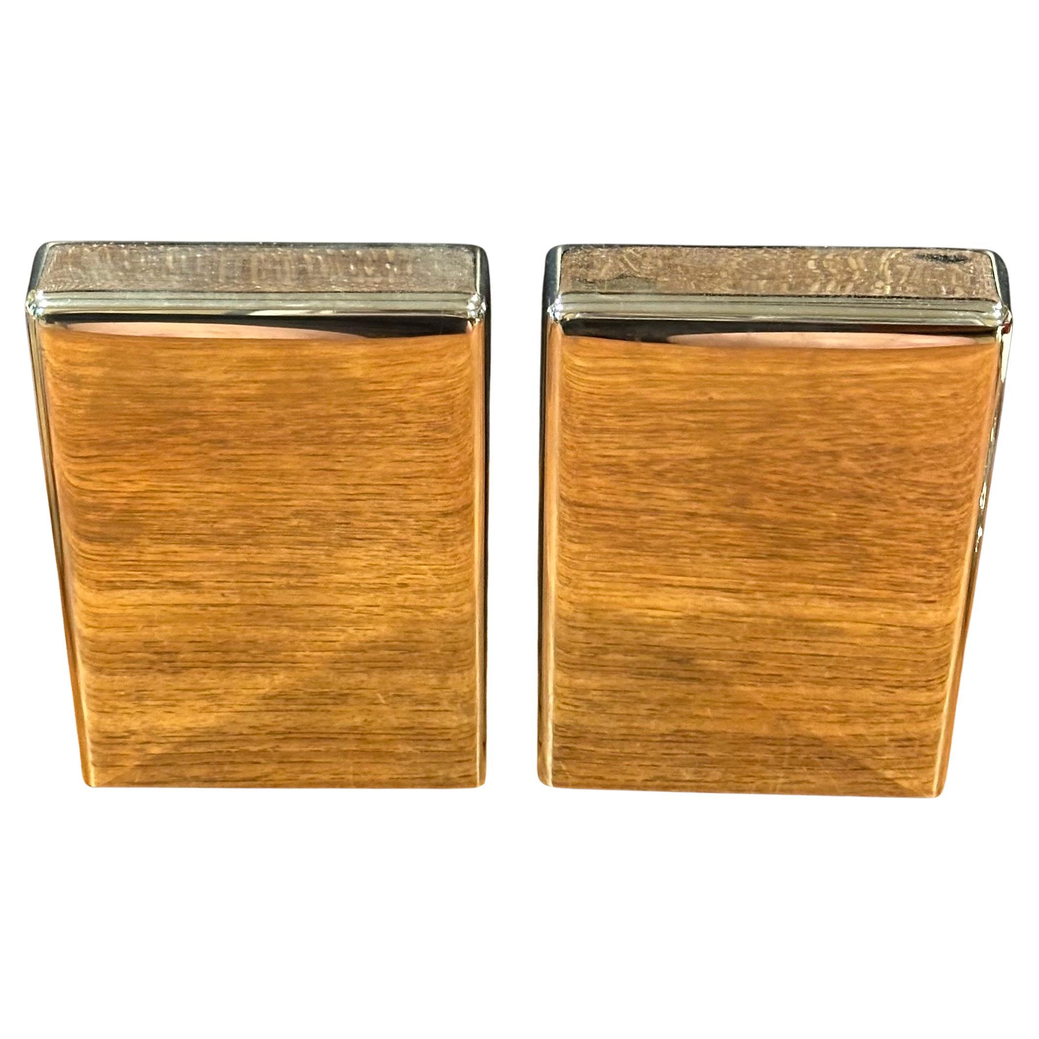 American Pair of Modernist Chrome Bookends by McDonald Products For Sale