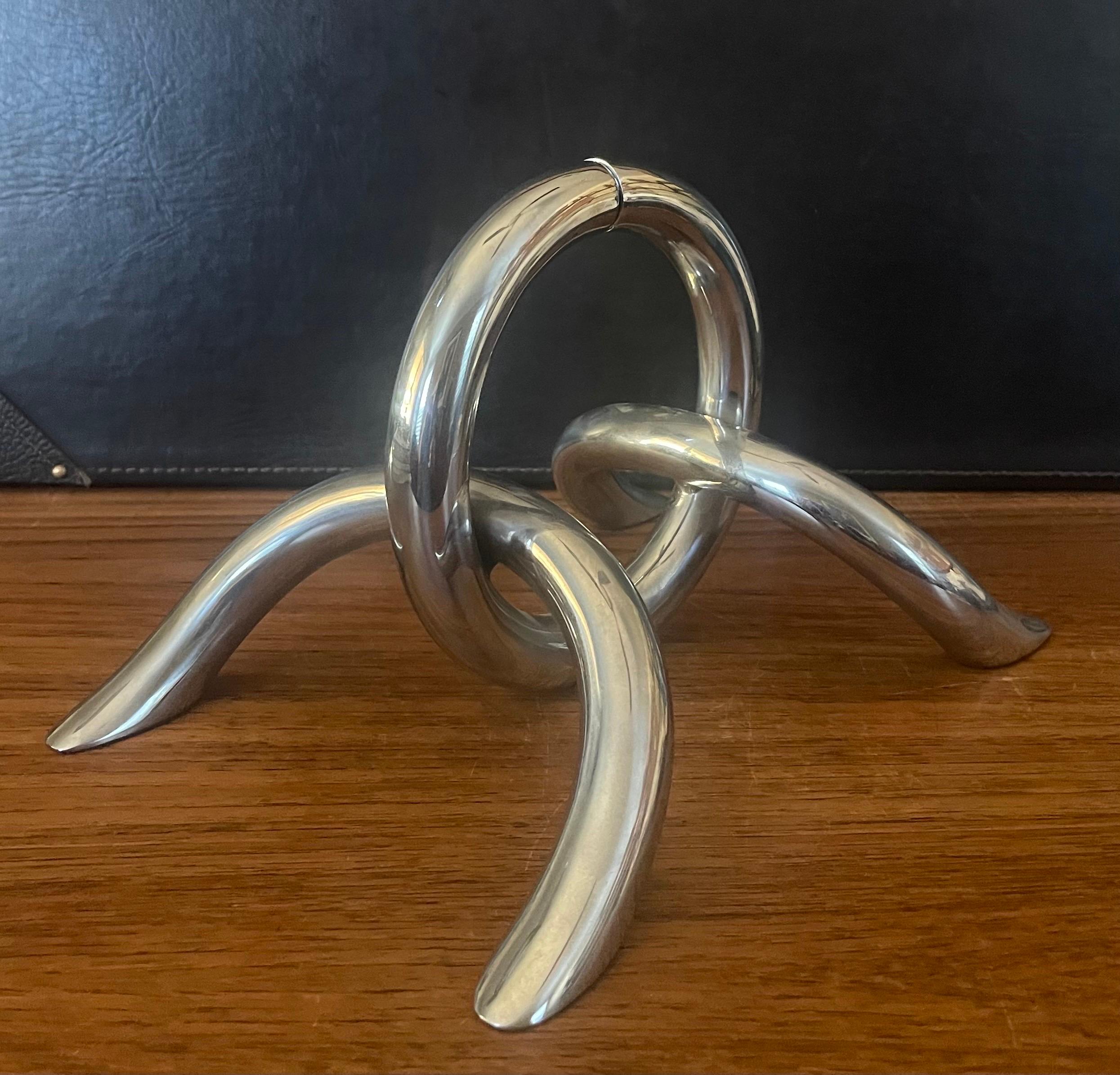 Pair of Modernist Chrome Chain Link Bookends For Sale 3
