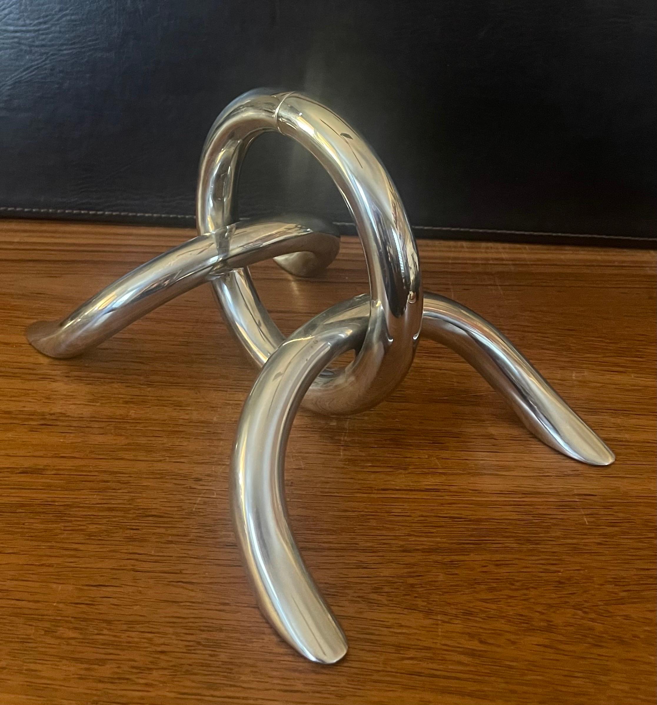 Pair of Modernist Chrome Chain Link Bookends For Sale 4