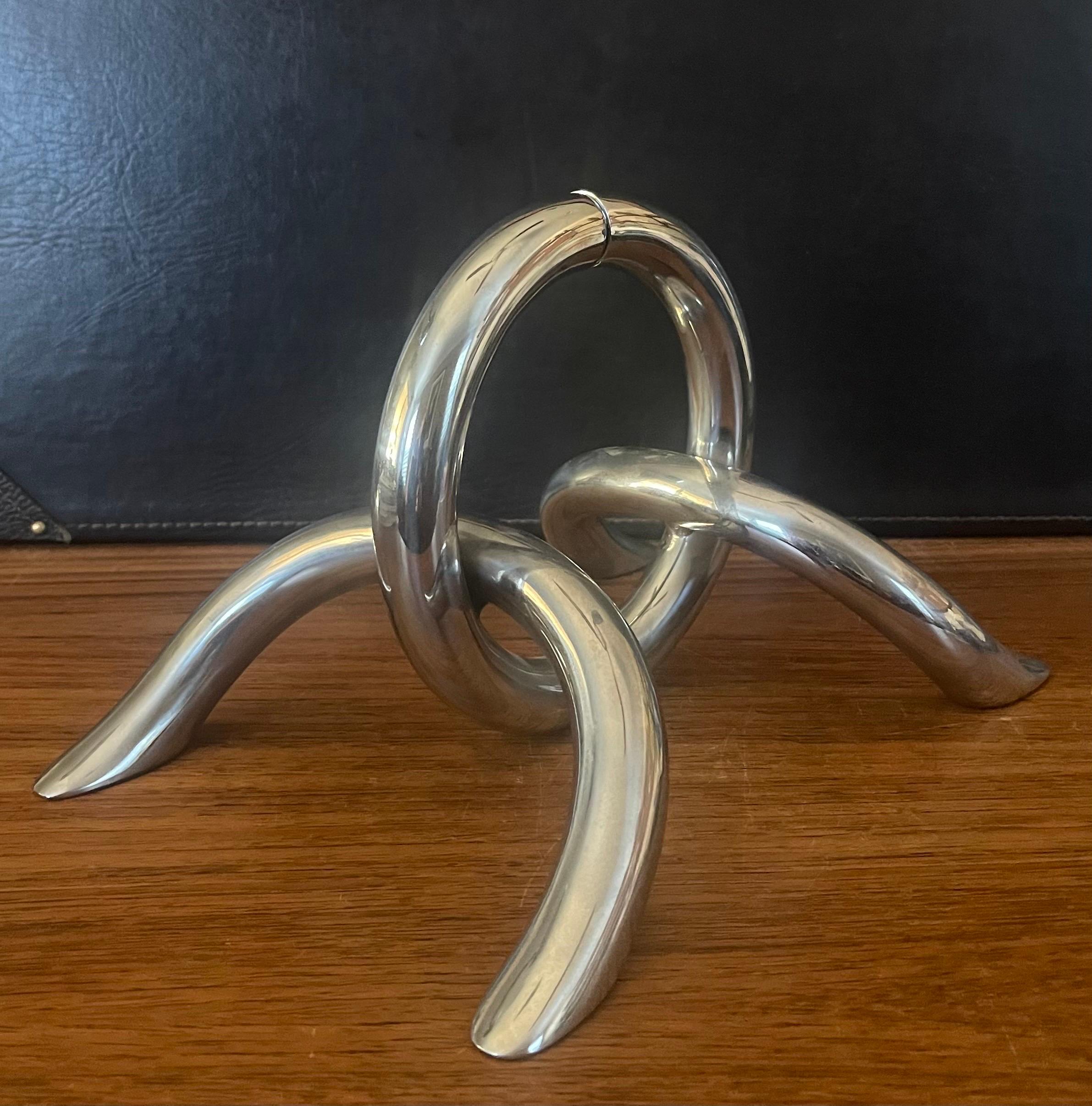 Pair of Modernist Chrome Chain Link Bookends For Sale 2