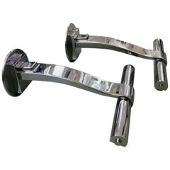 Pair of Modernist Chrome Sconces or Bedside Lamps Offered by La Porte