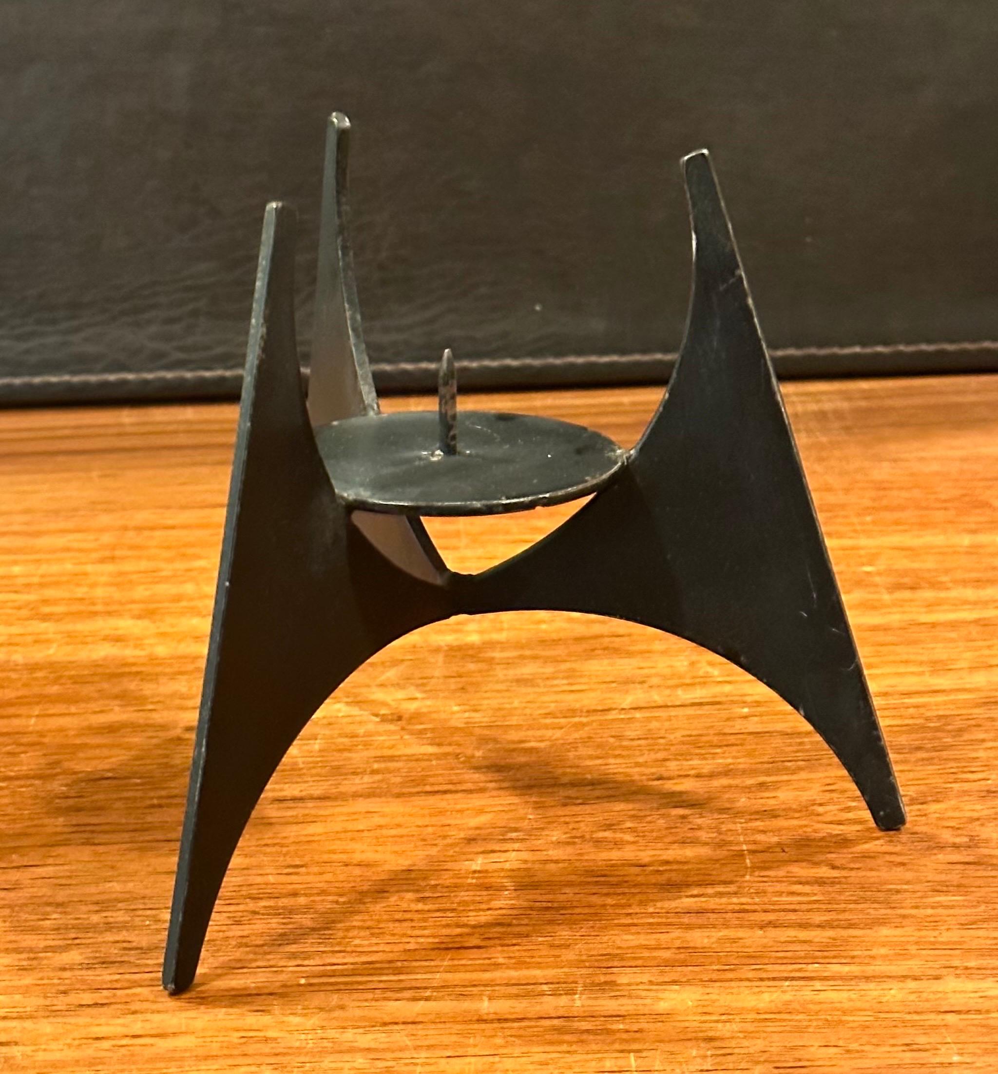 Pair of Modernist Cut Steel Candle Holders For Sale 4