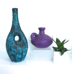 Pair of Modernist European Fat Lava Vintage Ceramic Vases, Mid-1960s