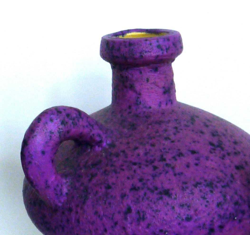 Mid-Century Modern Pair of Modernist European Fat Lava Vintage Ceramic Vases, Mid-1960s For Sale