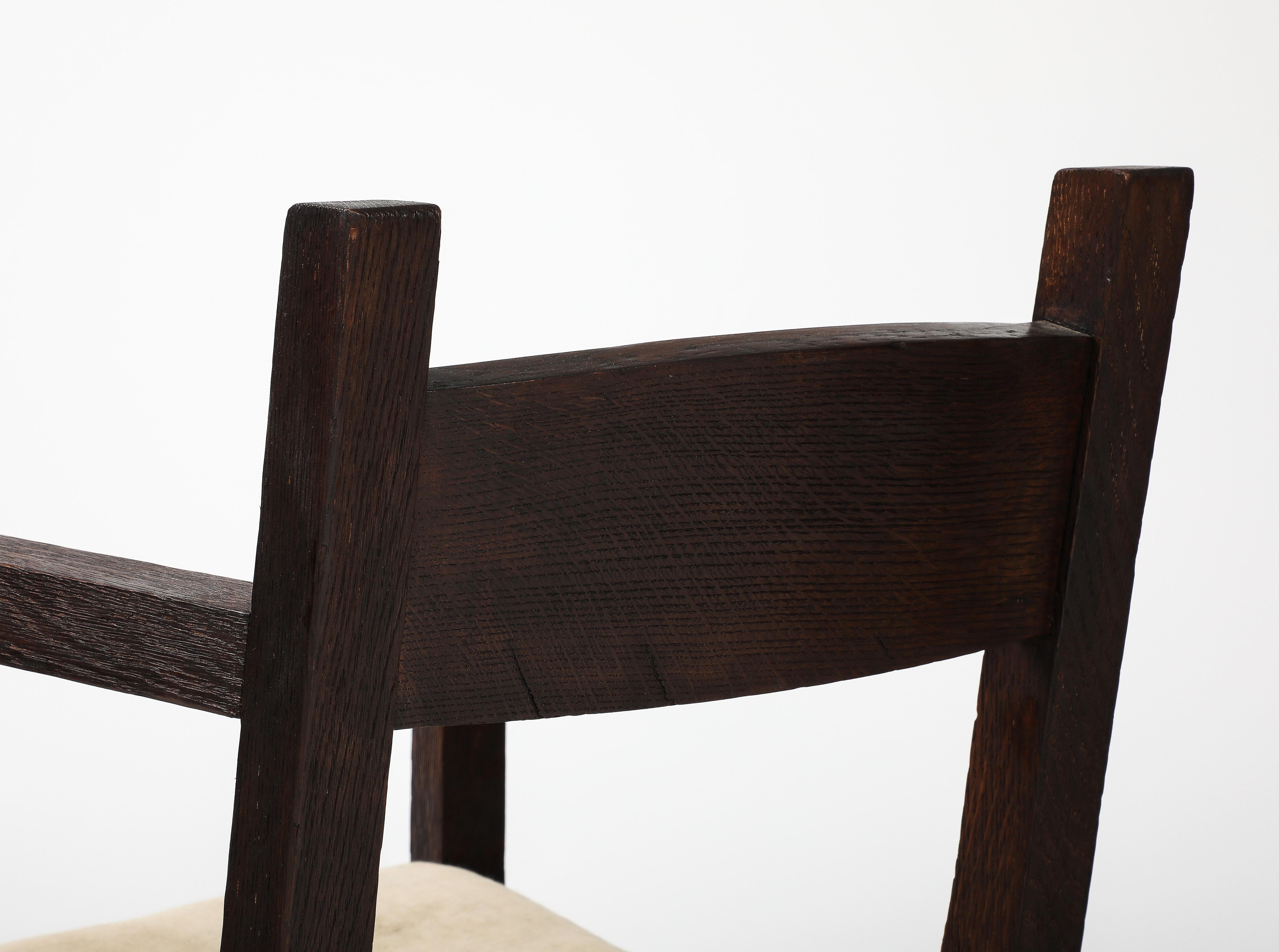 Pair of Modernist Eyre de Lanux Armchairs in Brushed Oak, France, c. 1925 For Sale 10