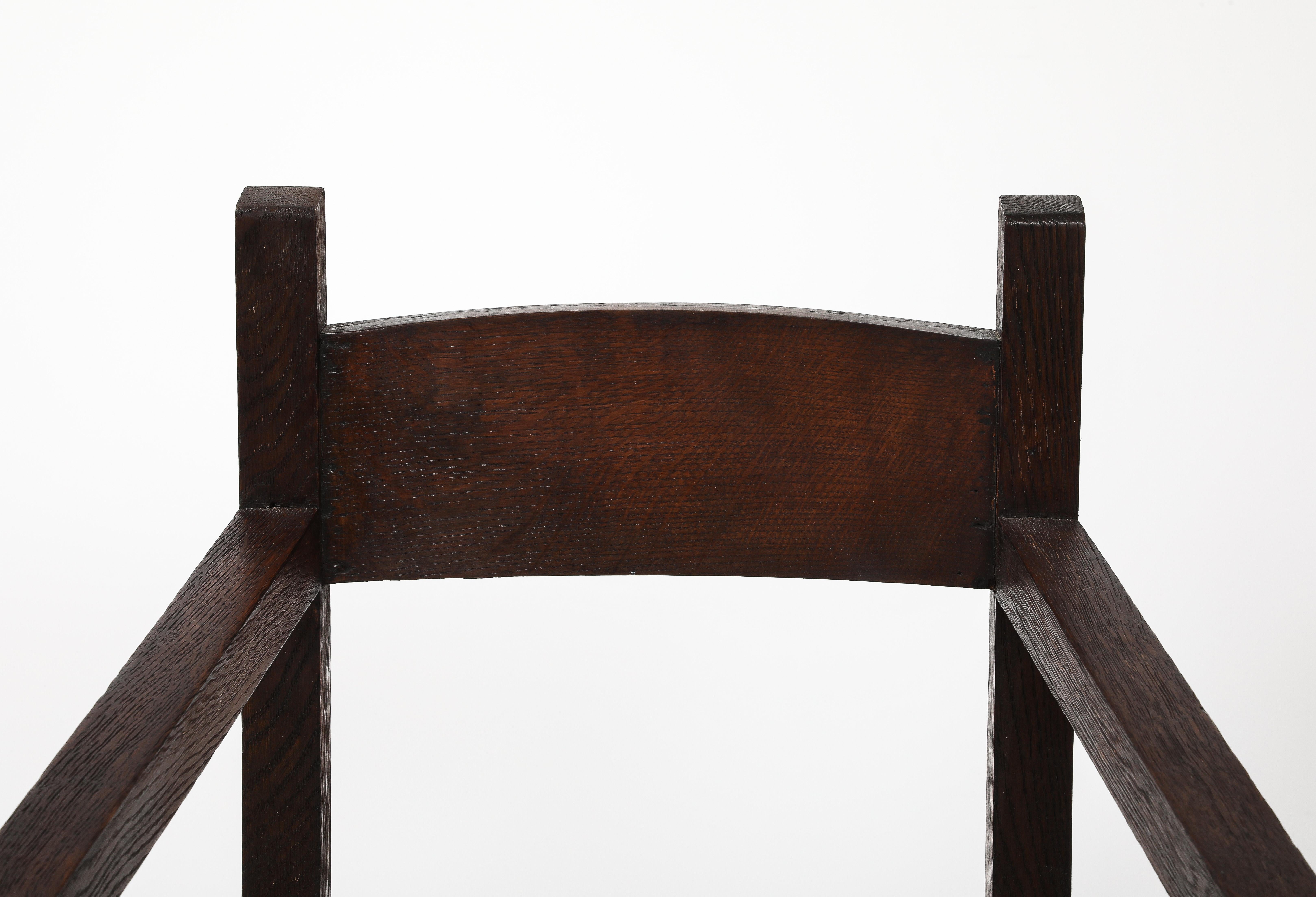 Art déco Paire de fauteuils modernistes Eyre de Lanux en chêne brossé, France, vers 1925