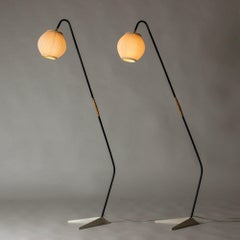 Pair of Modernist floor lamps by Svend Aage Holm Sørensen, Denmark, 1950s
