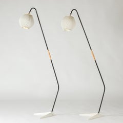 Pair of Modernist floor lamps by Svend Aage Holm Sørensen, Denmark, 1950s