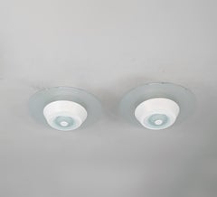 Pair of Modernist Flush Mounts, Architect Ola Laiho, Valaisinpaja Finland 1980s