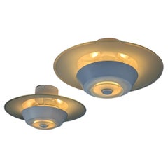 Pair of Modernist Flush Mounts, Architect Ola Laiho, Valaisinpaja Finland 1980s