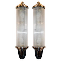 Pair of Modernist French Art Deco Wall Lights Attributed to Petitot