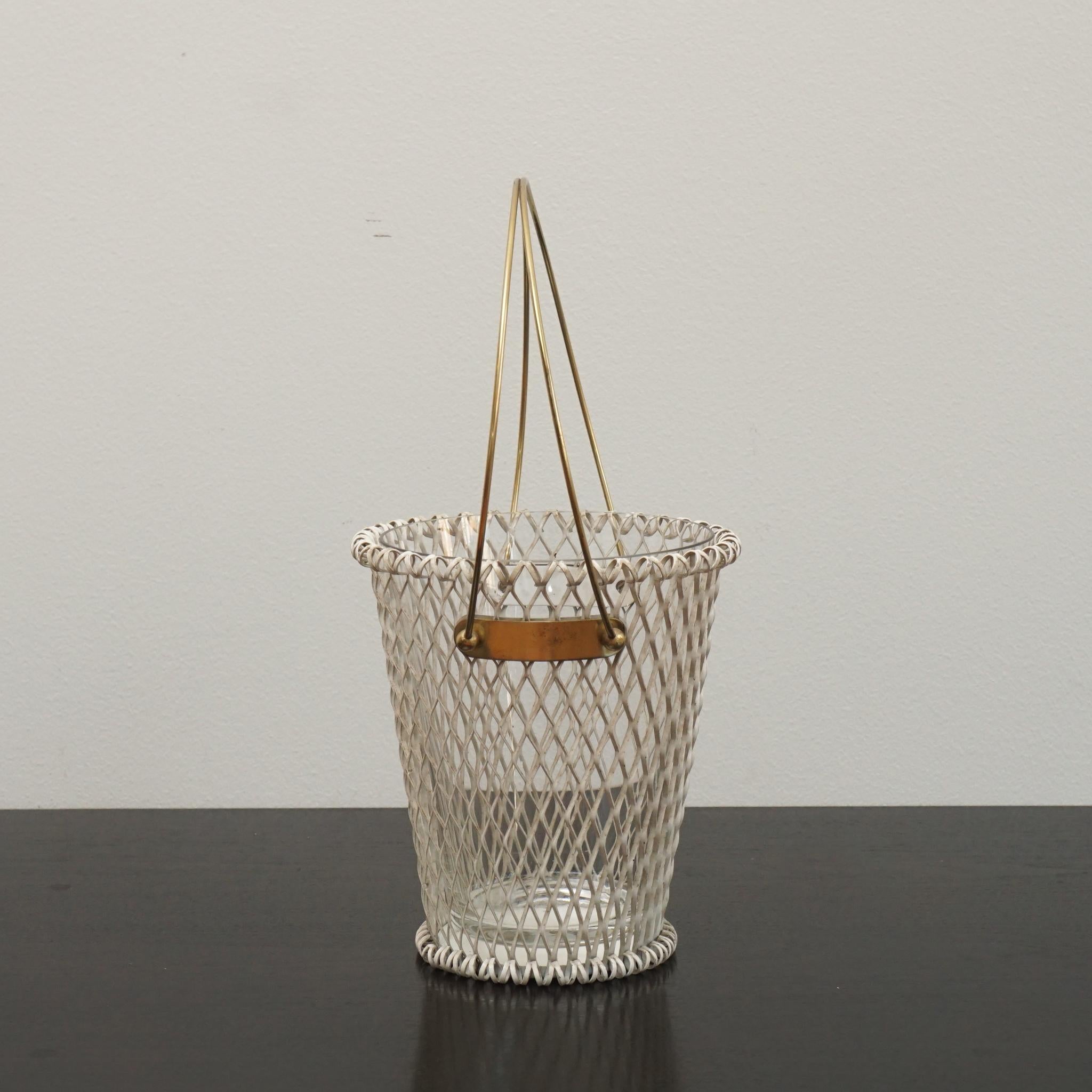 Mid-20th Century Pair of Modernist French Flower Pot Baskets For Sale