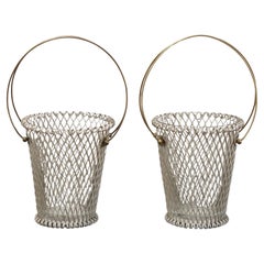 Pair of Modernist French Flower Pot Baskets