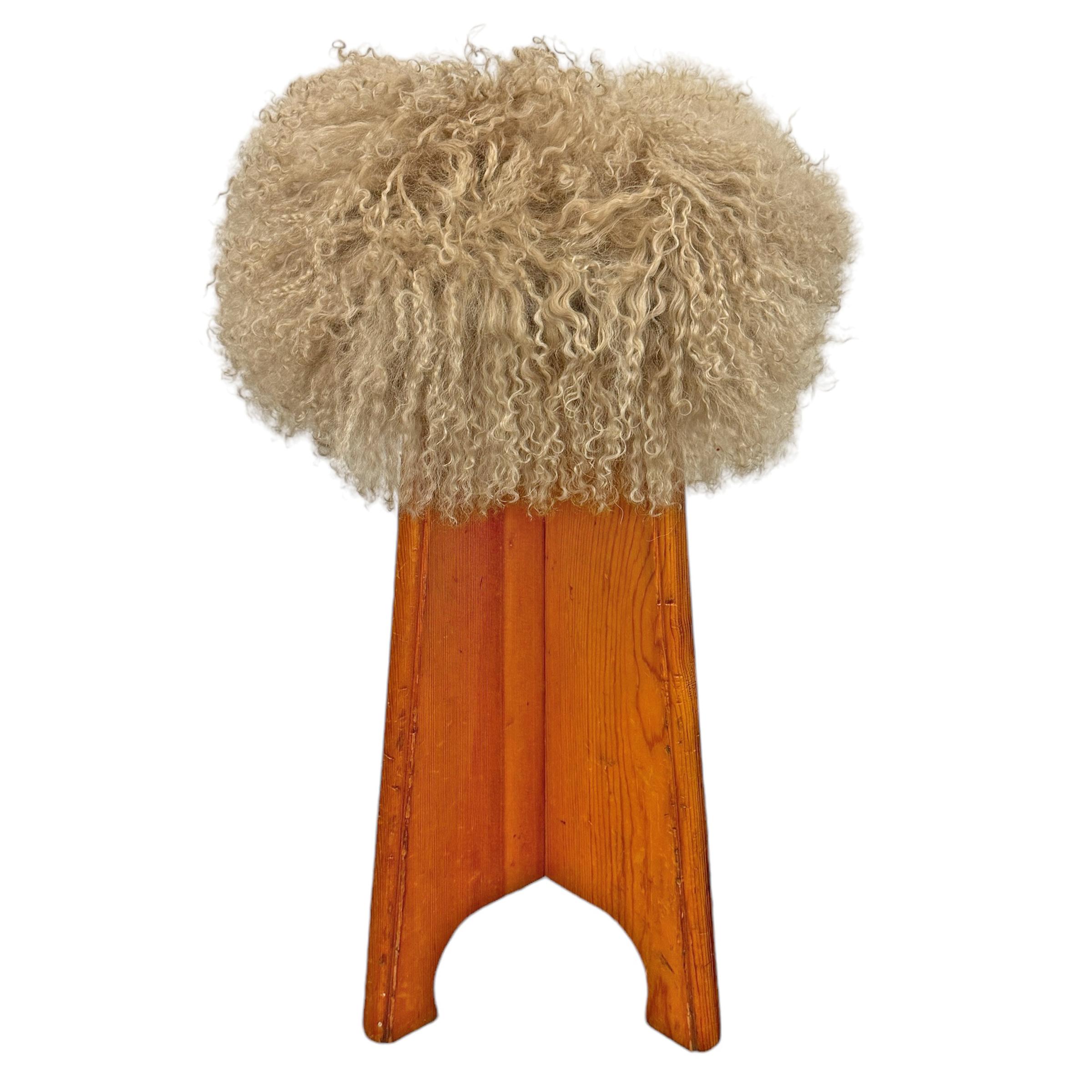 American Pair of Modernist Fur Covered Stools