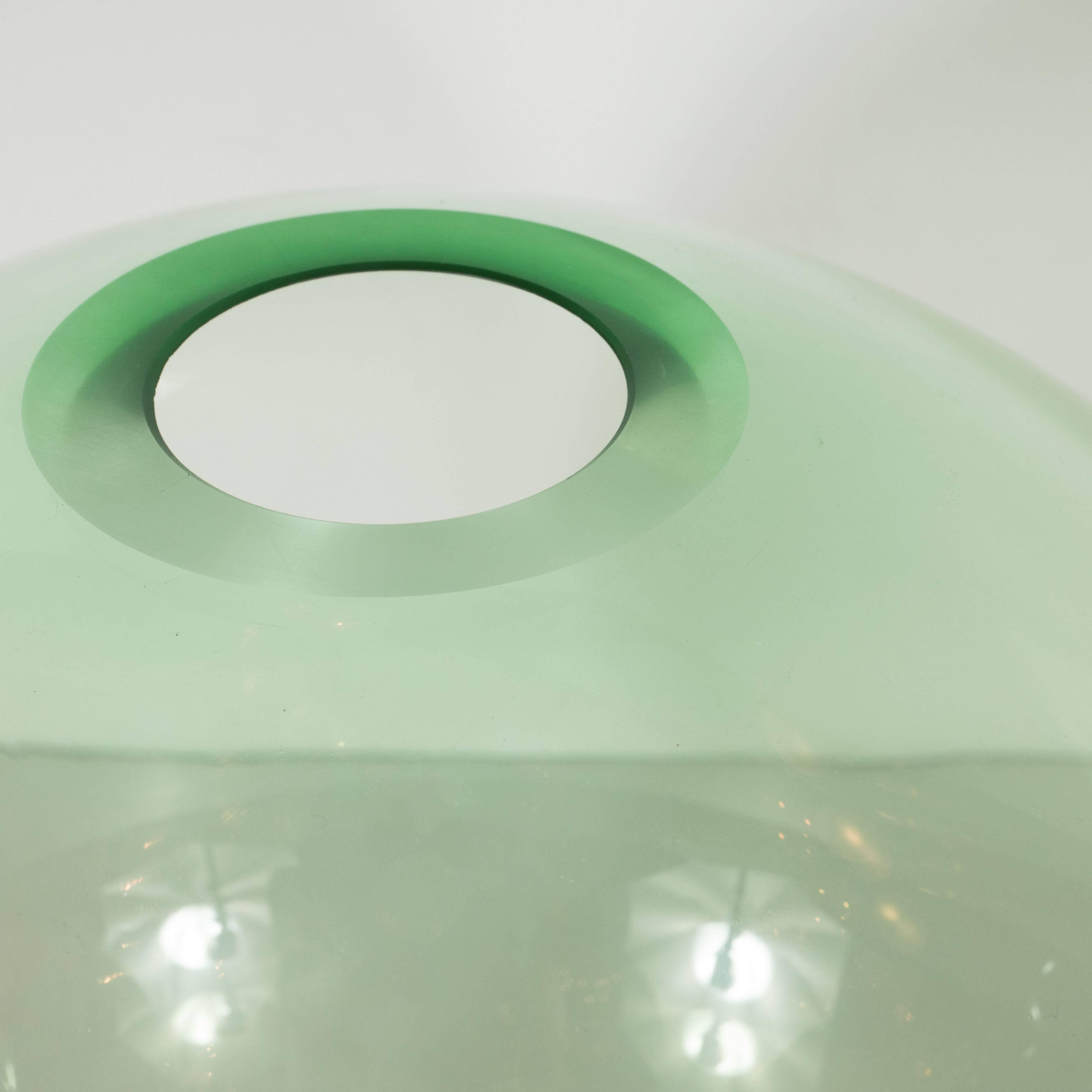 American Pair of Modernist Globular Vases in Translucent Emerald Green by Nick Leonoff For Sale