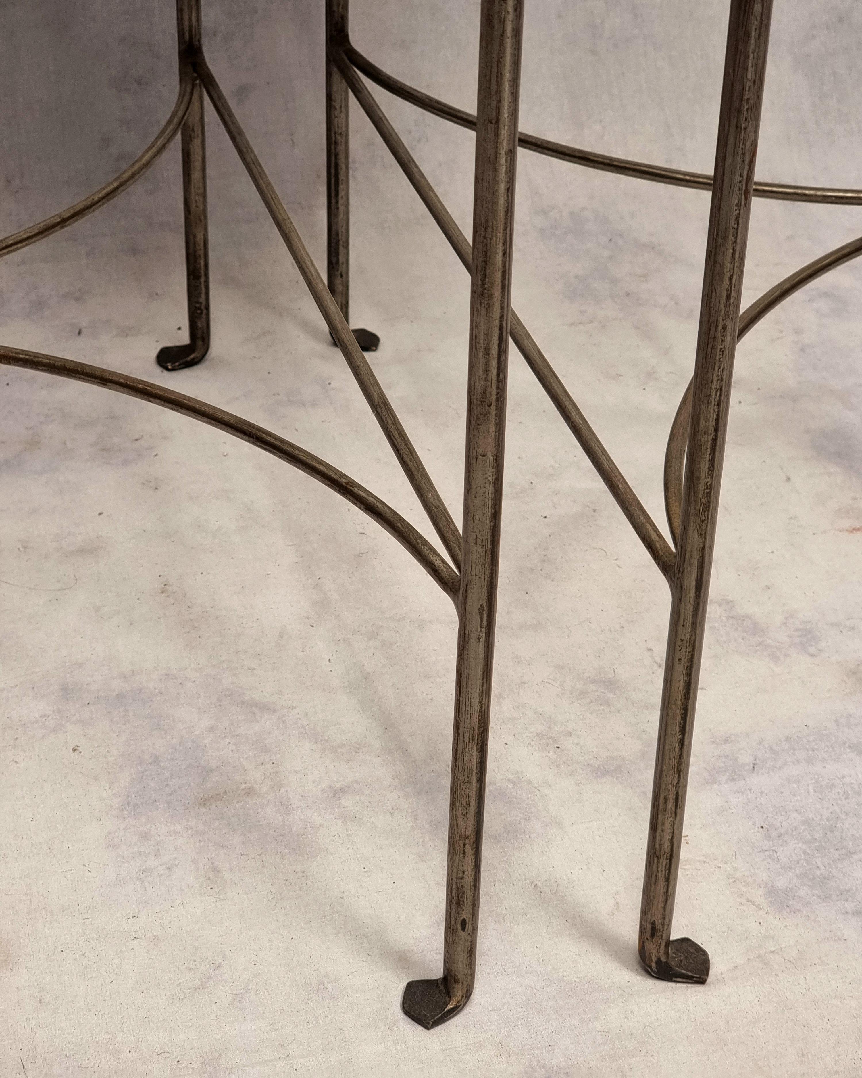 Pair Of Modernist Half Moon Consoles - Wrought Iron - Ca 1970 For Sale 4