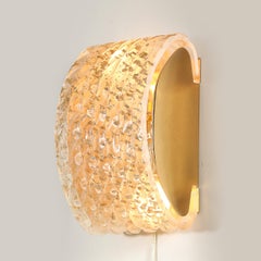 Paire d'appliques modernistes en verre de Murano soufflé à la main, au motif tressé, plaquées or 24 carats